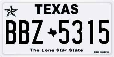 TX license plate BBZ5315