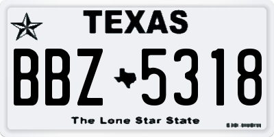 TX license plate BBZ5318