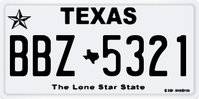 TX license plate BBZ5321