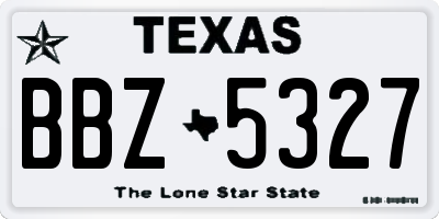 TX license plate BBZ5327