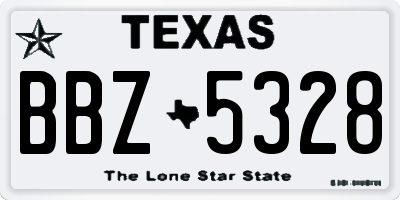 TX license plate BBZ5328