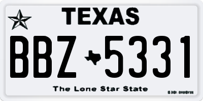 TX license plate BBZ5331