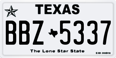TX license plate BBZ5337