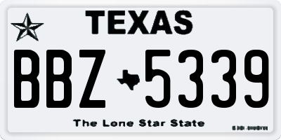 TX license plate BBZ5339