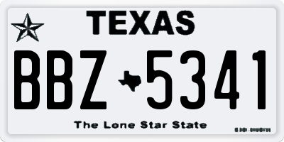 TX license plate BBZ5341