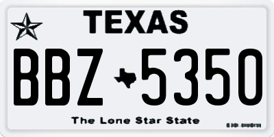 TX license plate BBZ5350