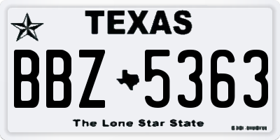 TX license plate BBZ5363