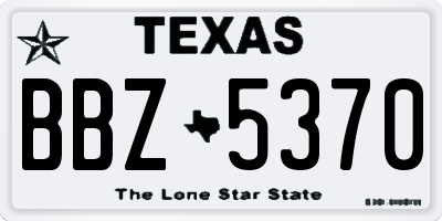 TX license plate BBZ5370