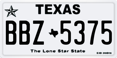 TX license plate BBZ5375