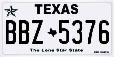 TX license plate BBZ5376