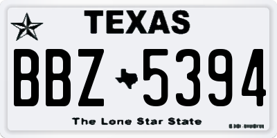 TX license plate BBZ5394