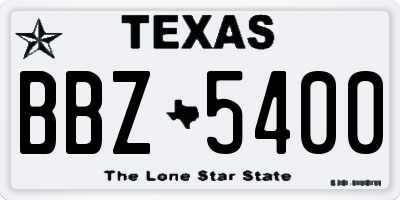 TX license plate BBZ5400