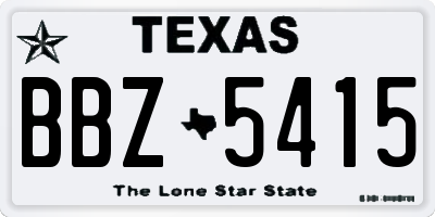 TX license plate BBZ5415