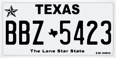 TX license plate BBZ5423