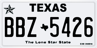 TX license plate BBZ5426