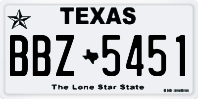 TX license plate BBZ5451