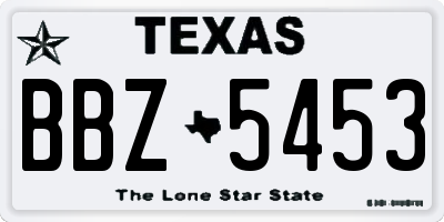 TX license plate BBZ5453