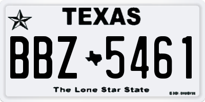 TX license plate BBZ5461
