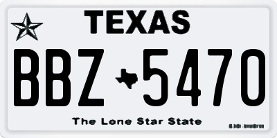 TX license plate BBZ5470