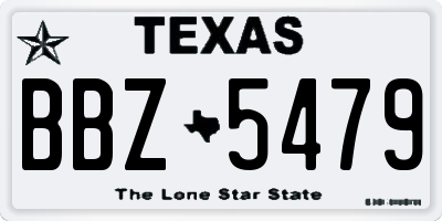 TX license plate BBZ5479