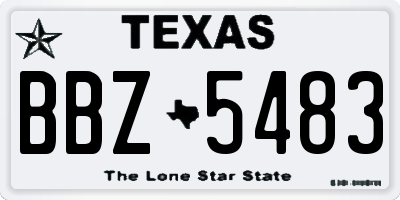 TX license plate BBZ5483