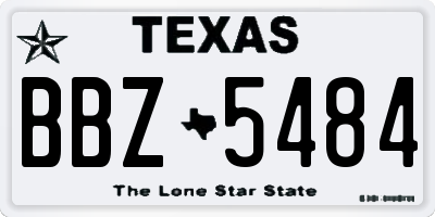 TX license plate BBZ5484
