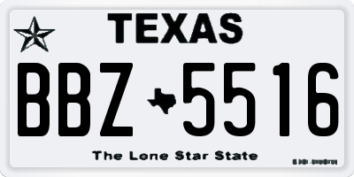 TX license plate BBZ5516