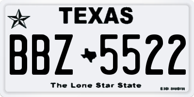 TX license plate BBZ5522