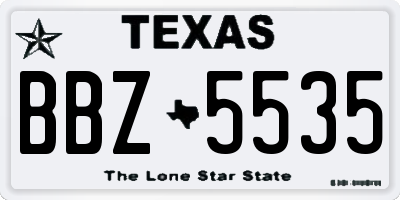 TX license plate BBZ5535