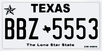 TX license plate BBZ5553