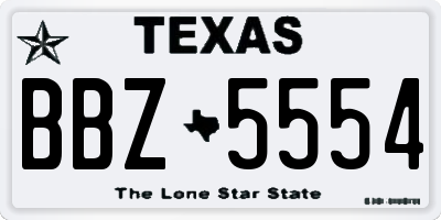 TX license plate BBZ5554