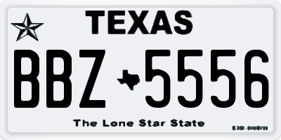 TX license plate BBZ5556