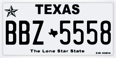 TX license plate BBZ5558