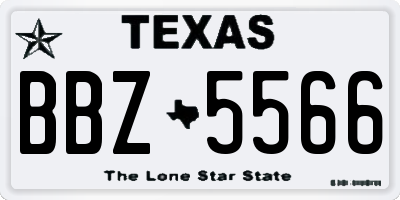 TX license plate BBZ5566