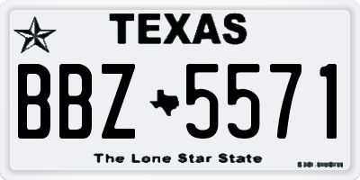 TX license plate BBZ5571