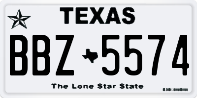 TX license plate BBZ5574