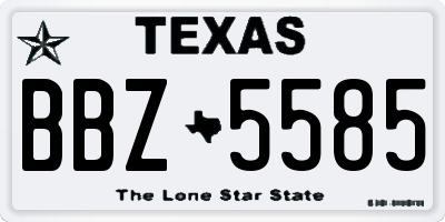 TX license plate BBZ5585