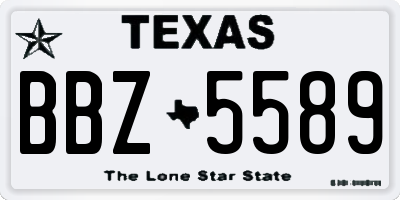 TX license plate BBZ5589
