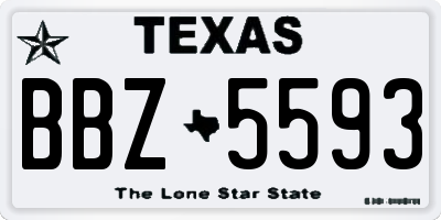 TX license plate BBZ5593