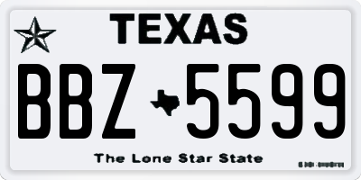 TX license plate BBZ5599