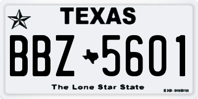 TX license plate BBZ5601