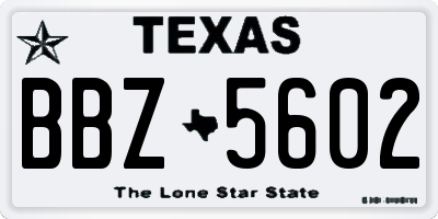 TX license plate BBZ5602