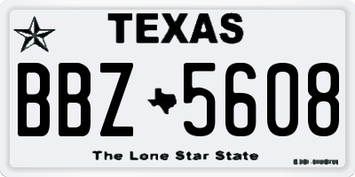 TX license plate BBZ5608