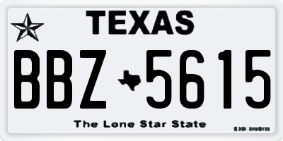 TX license plate BBZ5615