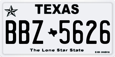 TX license plate BBZ5626