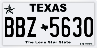 TX license plate BBZ5630