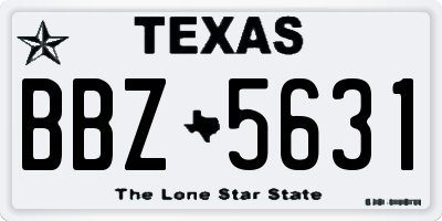 TX license plate BBZ5631