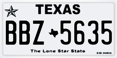 TX license plate BBZ5635