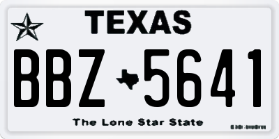 TX license plate BBZ5641