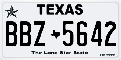 TX license plate BBZ5642